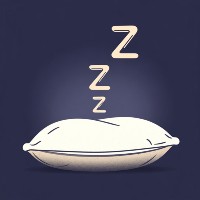 Pillow with Zzz illustration for a sleep wind-down timer